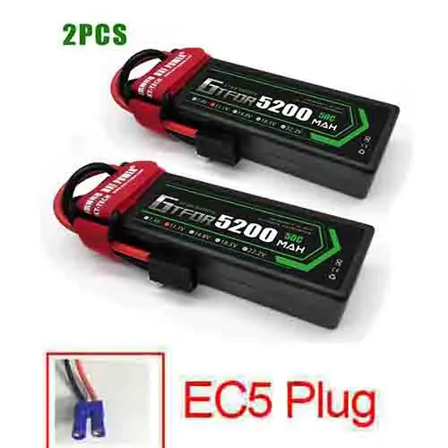 GTFDR 11,1 v 5200mah 50C 3s max 100C 3,7 V 1000mah 25C max60C запасные части для радиоуправляемого дрона traxxas - Цвет: 2PCS3S5200mahEC5