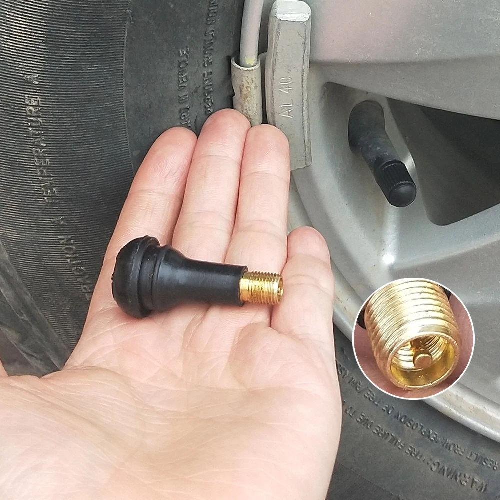 100pcsBlack Rubber TR413 оснастки для автомобильных колес бескамерные шины для шин Клапан стебли пылевые колпачки колеса шины запчасти автомобильные аксессуары