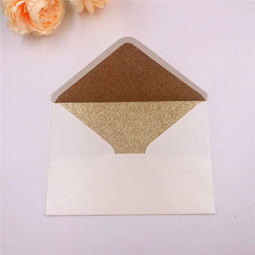 

25pcs 13x19cm Iridescent shimmer Card Paper Wedding Invitation Card Envelope Rectangle Pearlescent Glitter Envelope Celebration
