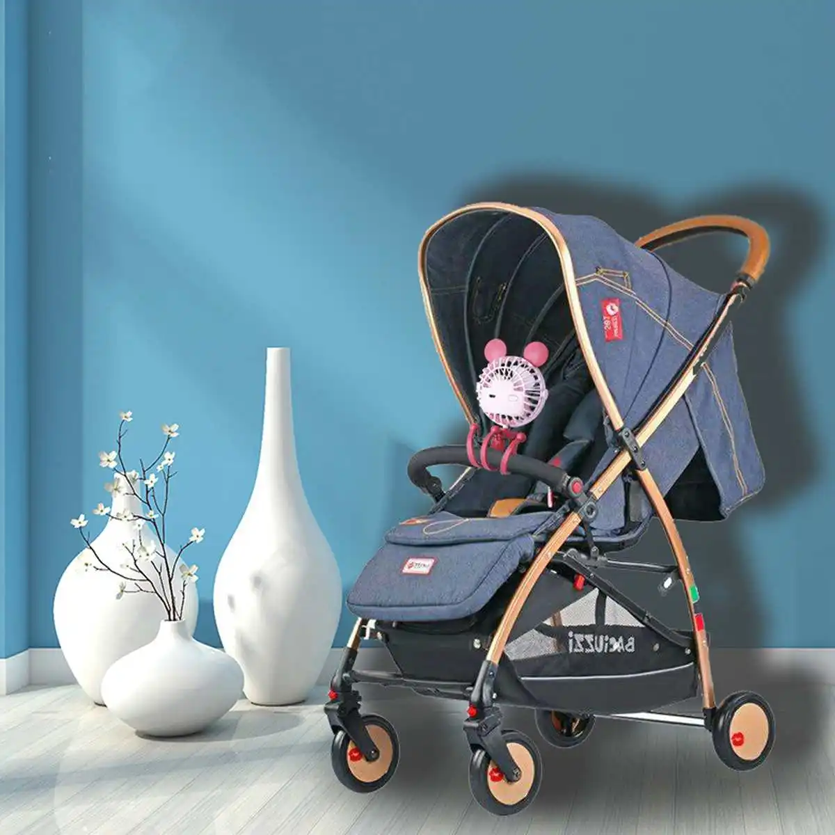 

1pcs Mini Fan Clip-on Stroller Fan Octopus with Light, Portable Air Cooler Small Personal Cooling Tool 3 Speed 360 Rotation