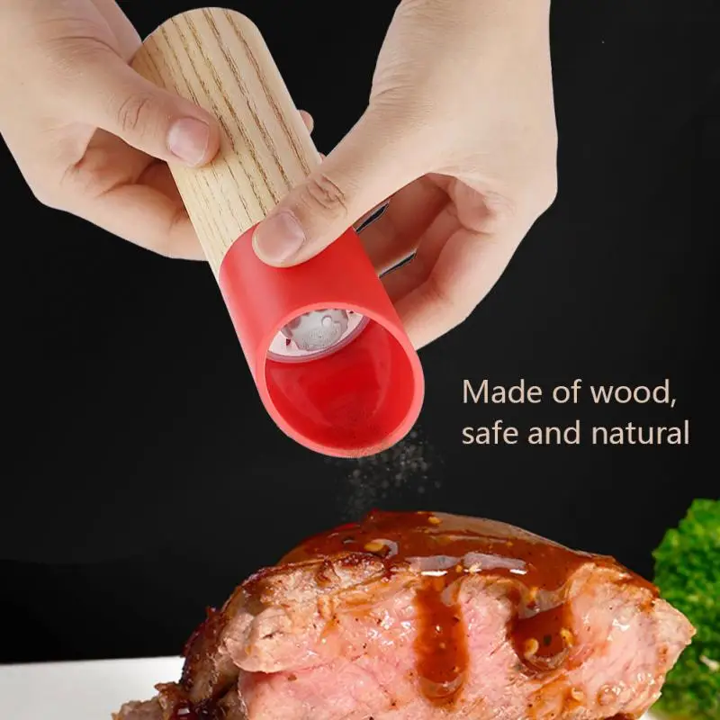 

Wooden Pepper Grinder Handheld Salt Spice Nuts Mill Portable Kitchen Seasoning Bottle Cereal Food Mill Home Cooking BBQ Tools