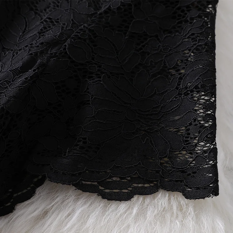 

Summer New Women Dress Short Sleeve O-neck Hollow Out Fashion Temperament Slim Package Buttocks One-Piece Dress SIKEYO 071