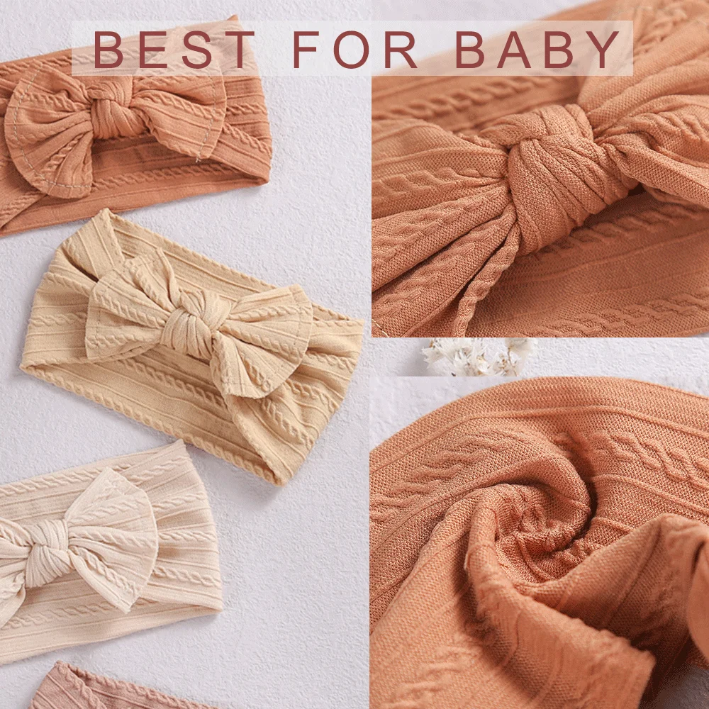 

1pcs Cable Baby Headband for Newborn Bow Headwear 32 Colors Baby Girl Hairband for Kids Elastic Headwrap Nylon Hair Accessories
