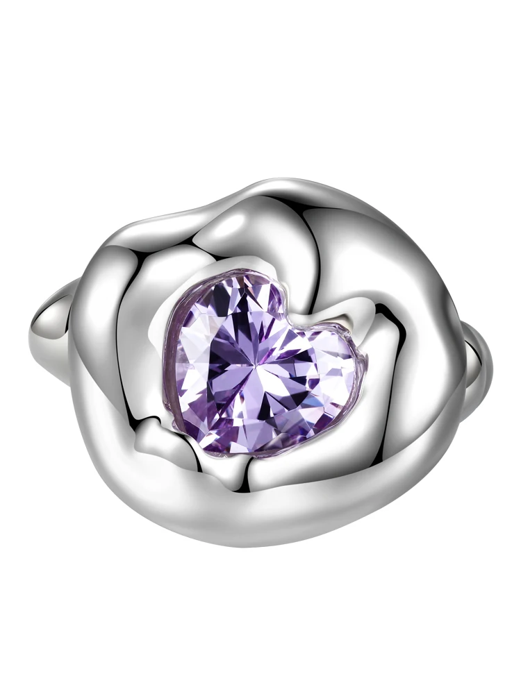

YVMIN YVMIN Ripple 2021 Spring and Summer Series Square Purple Gem Expansion Ring S925 Silver