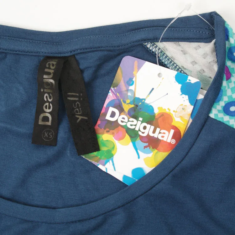 DESIGUAL Испания Deg стиль мульти Тип эластичный с длинными рукавами один воротник трикотаж джерси свитер