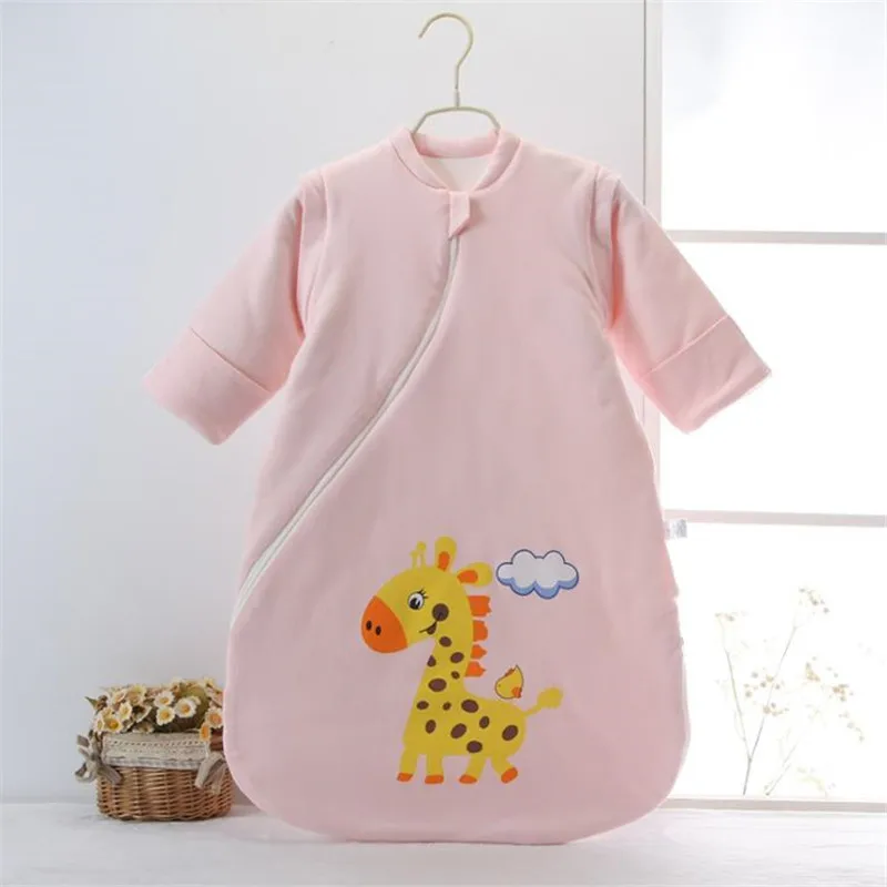 Хлопковый плотный и теплый спальный мешок съемный с длинными рукавами для