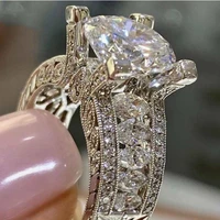 i fdlk new hot selling big crystal ring fashion women engagement wedding shiny aaa zircon ring wholesale