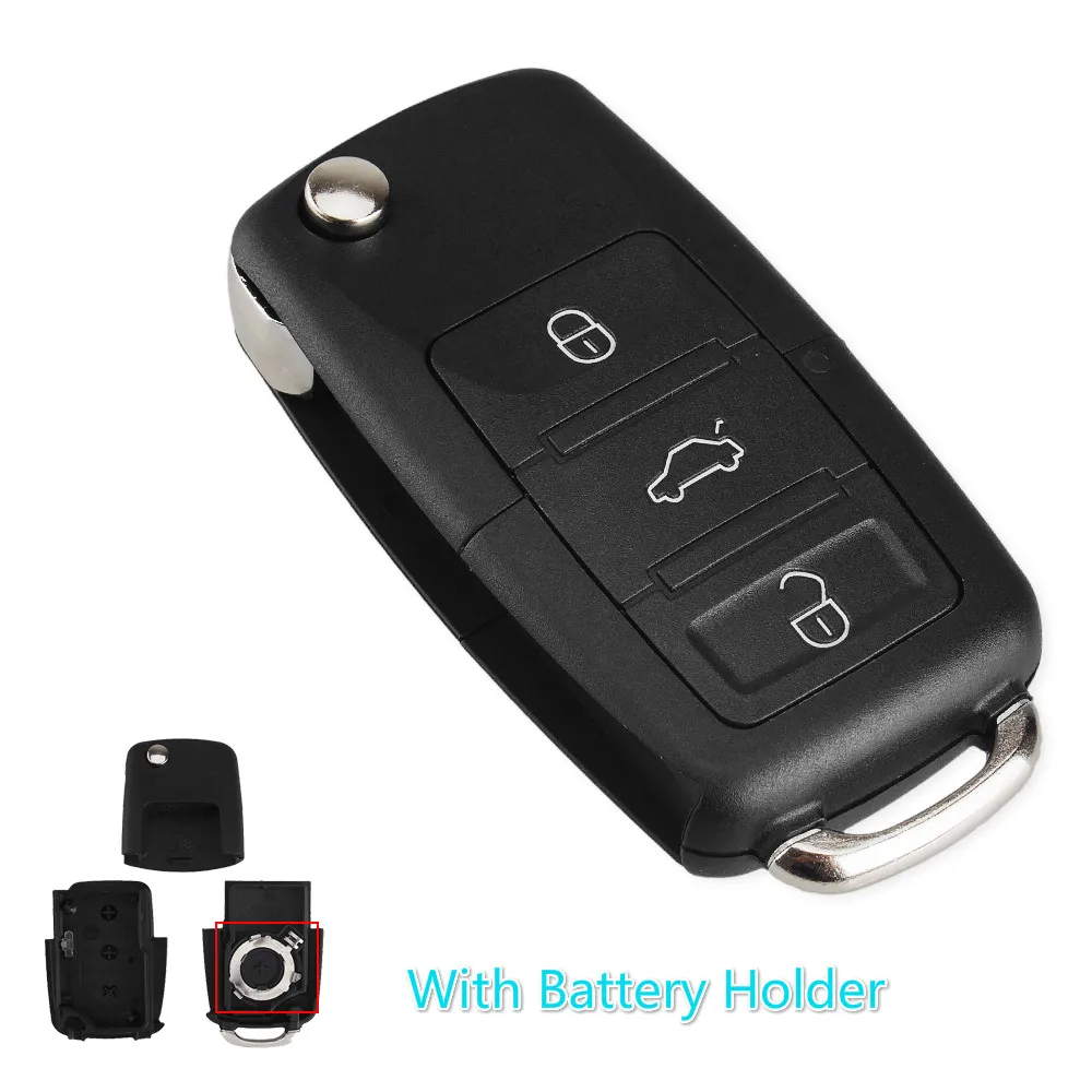 3 Buttons KEYYOU 10 шт./партия 2/3 кнопки флип складной Автомобильный ключ оболочки автомобильный ключ чехол для VW Volkswagen Jetta Golf Passat Beetle Polo Bora - Цвет: 3 Buttons