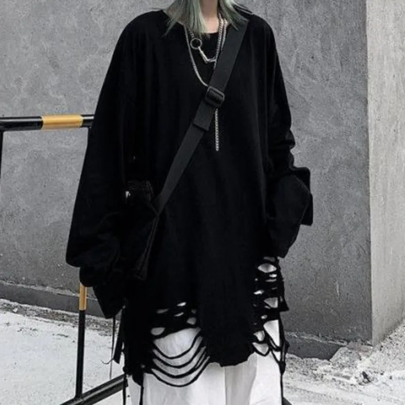 Одежда в готическом стиле SXGOTH футболка на Хэллоуин панк Повседневная Свободная