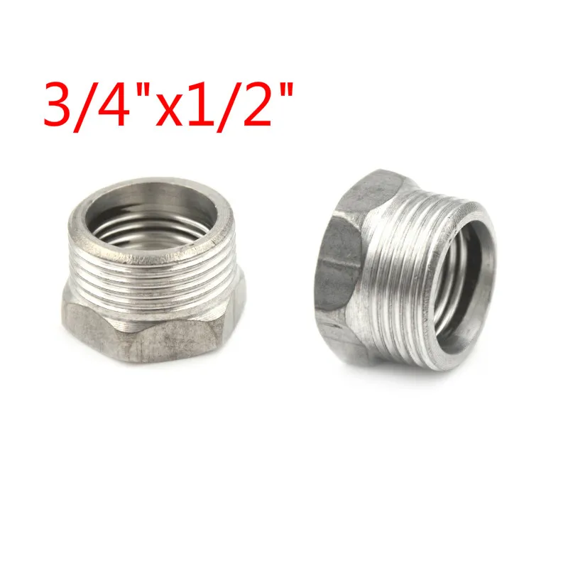 

1PC 3/4" Male X 1/2" Stainless Steel Female Thread Reducer Bushing Fitting SS 304 NPT Pipe