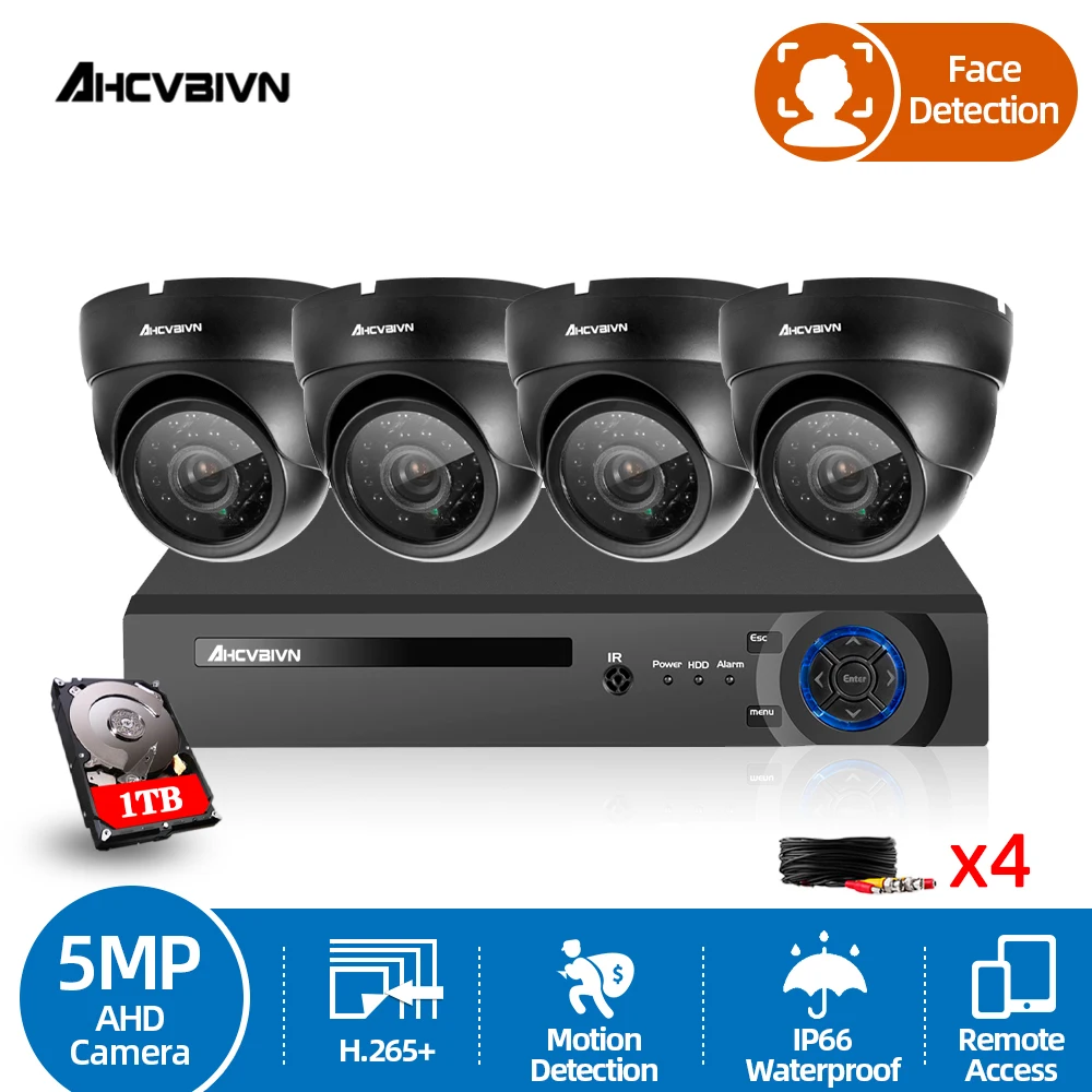 

Система видеонаблюдения, 4 канала, DVR, 4 камеры, 1080P, 5 МП, 4 канала, 6 в 1