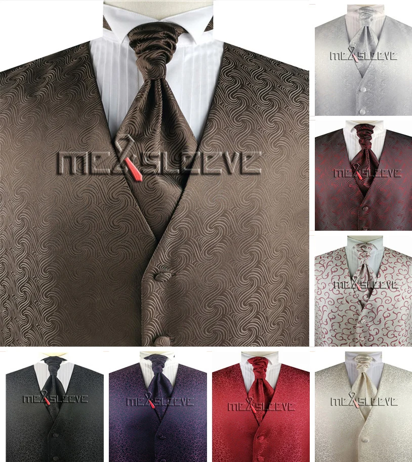 dress/Bridal tailored custom made waistcoat set (vest+ascot tie+handkerchief) | Мужская одежда