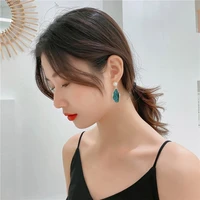 1 pair dangle women earrings geometric pendant faux pearl jewelry irregular painted lightweight stud girl earrings for dating