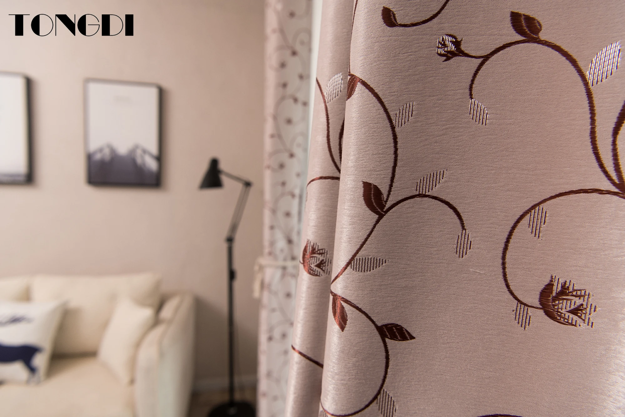 Плотные Занавески TONGDI современные волнистые листья утолщенные элегантные