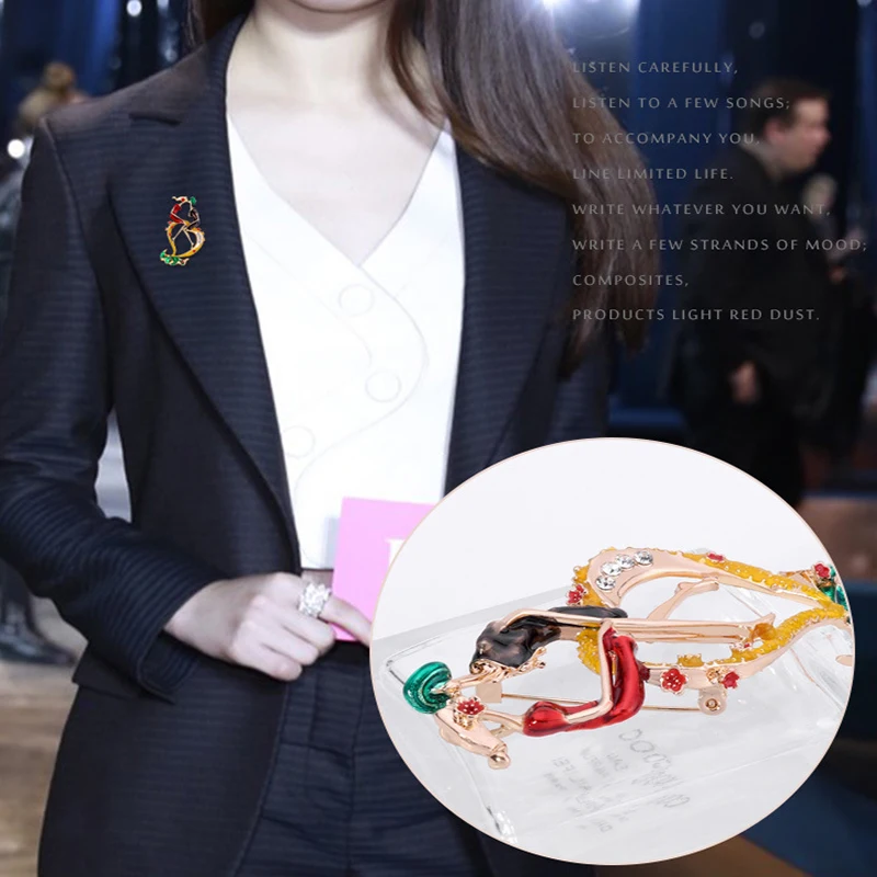 

Fashion hot kiss couple alloy oil drip brooch ladies corsage
