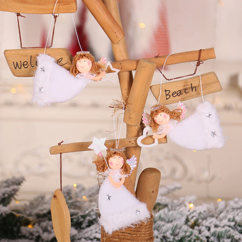 Рождественские украшения на елку Ангел девушка звезда сердце Висячие Подвески