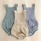 Однотонный комбинезон без рукавов с открытой спиной для новорожденных девочек детские комбинезоны для девочек