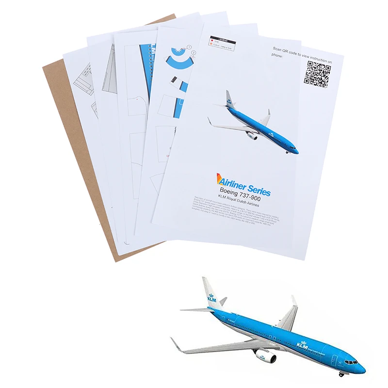 Бумажная 3d-модель самолета 1:100 Боинг 737 самолёт голландские авиалинии игрушки