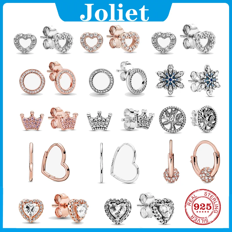 

NEW FIT Original pan earrings Authentic Real 100% 925 sterling silver earring for woman high quality Fashion luxury jewelry