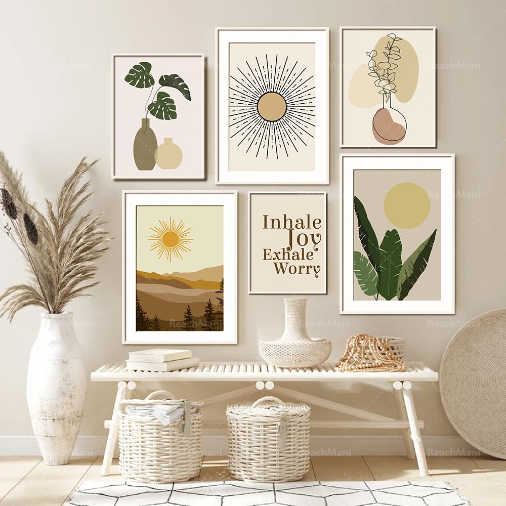 Скандинавский постер абстрактная фотография цветок среднего века линия средней