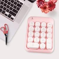 w3jb colorful retro wireless 18 keys mini portable numeric keypad external number keyboard for laptop best gift for girl