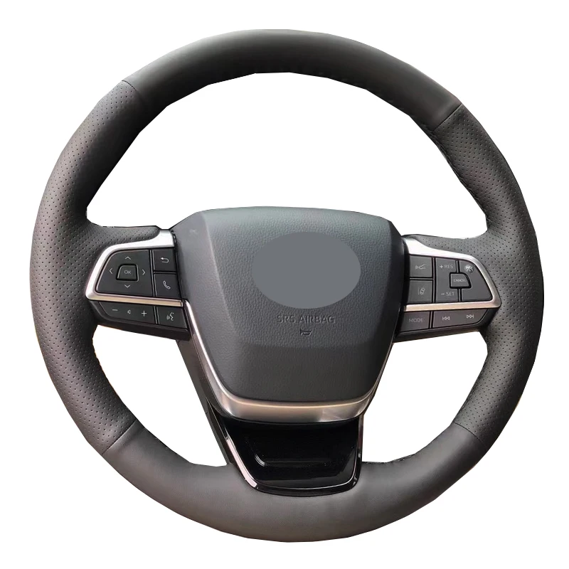 Hand Sewing Car Steering Wheel Cover Wrap Leather Suede For Toyota Sienna 2021 2022 Highlander 2020-2022 Highlander Hybrid