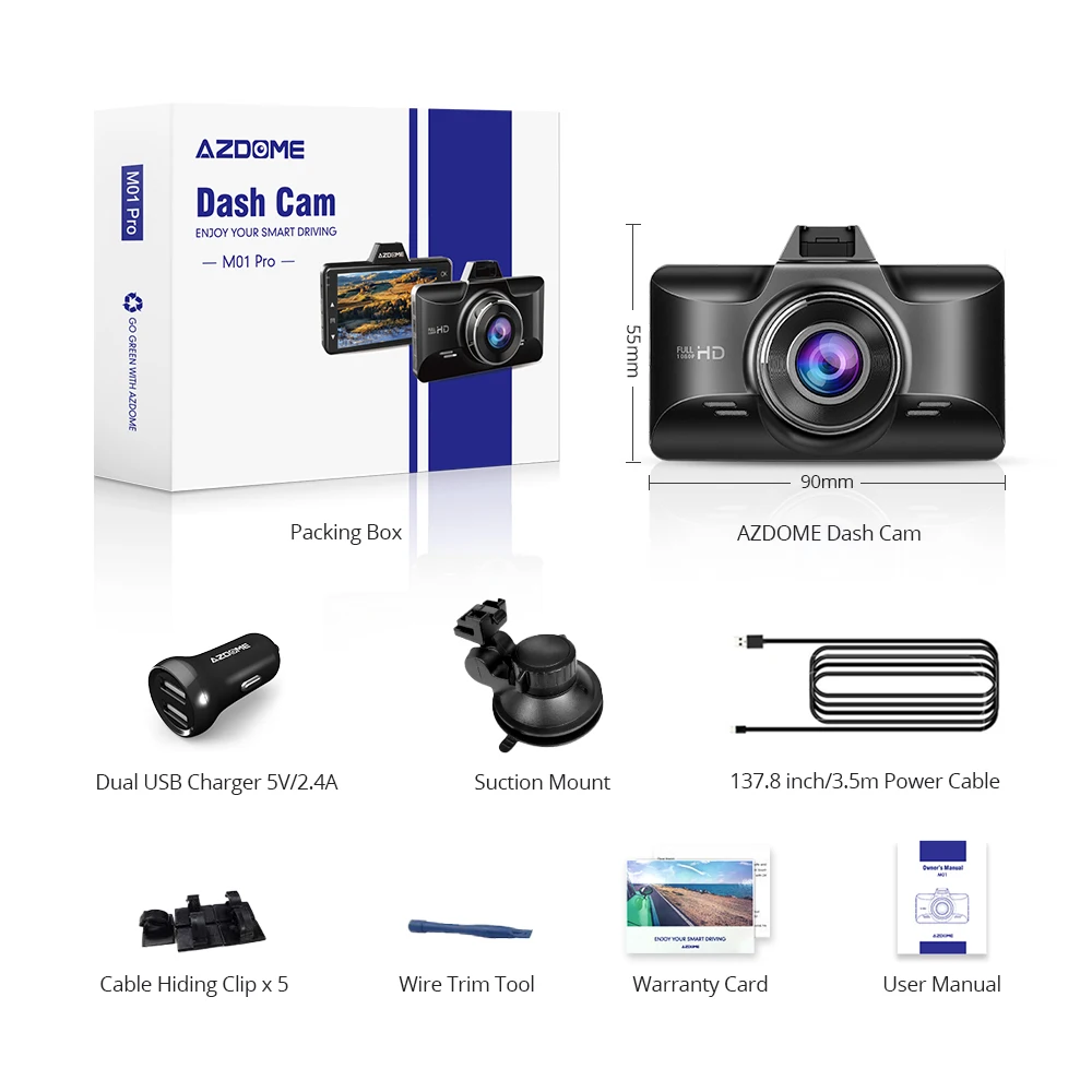 

AZDOME M01 Pro FHD 1080P, 3