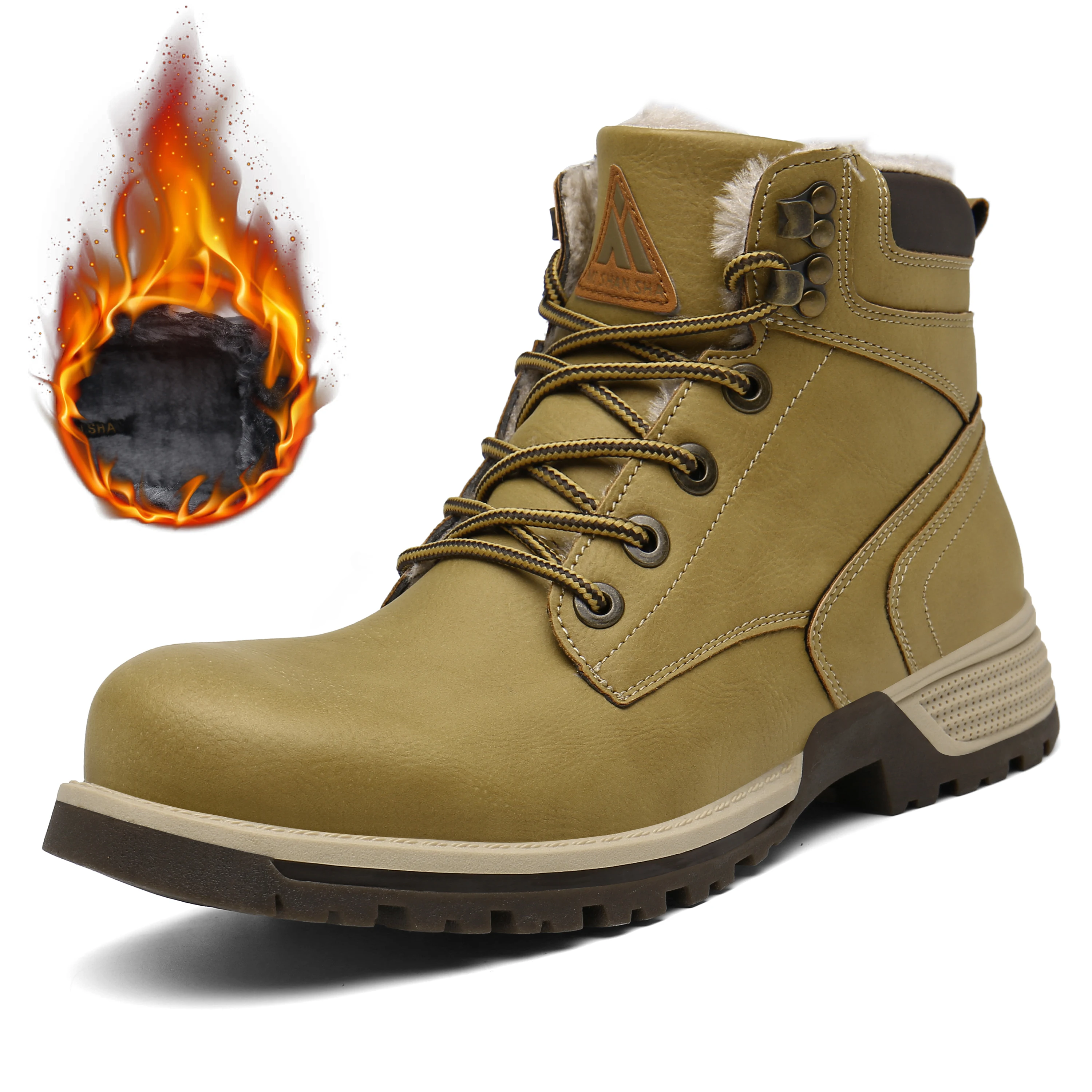 Зимняя мужская обувь кожаные военные ботинки уличные кроссовки теплые зимние