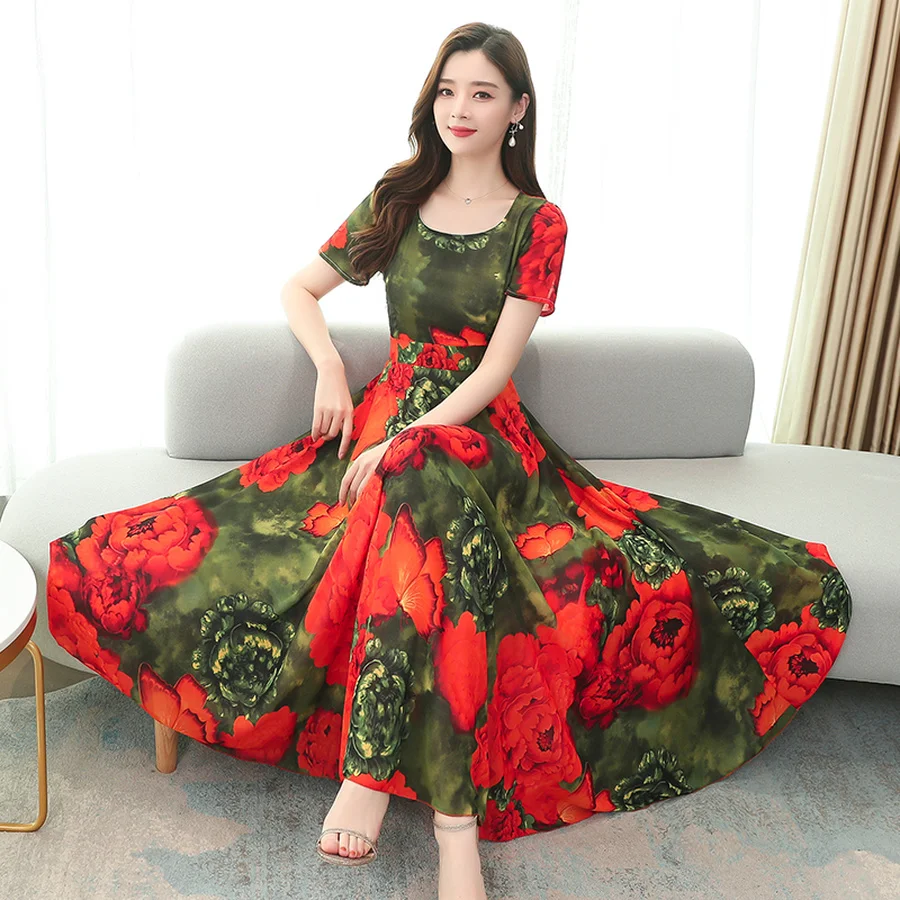 2020 элегантное шифоновое платье с принтом в стиле Бохо пляжное для девочек Сезон