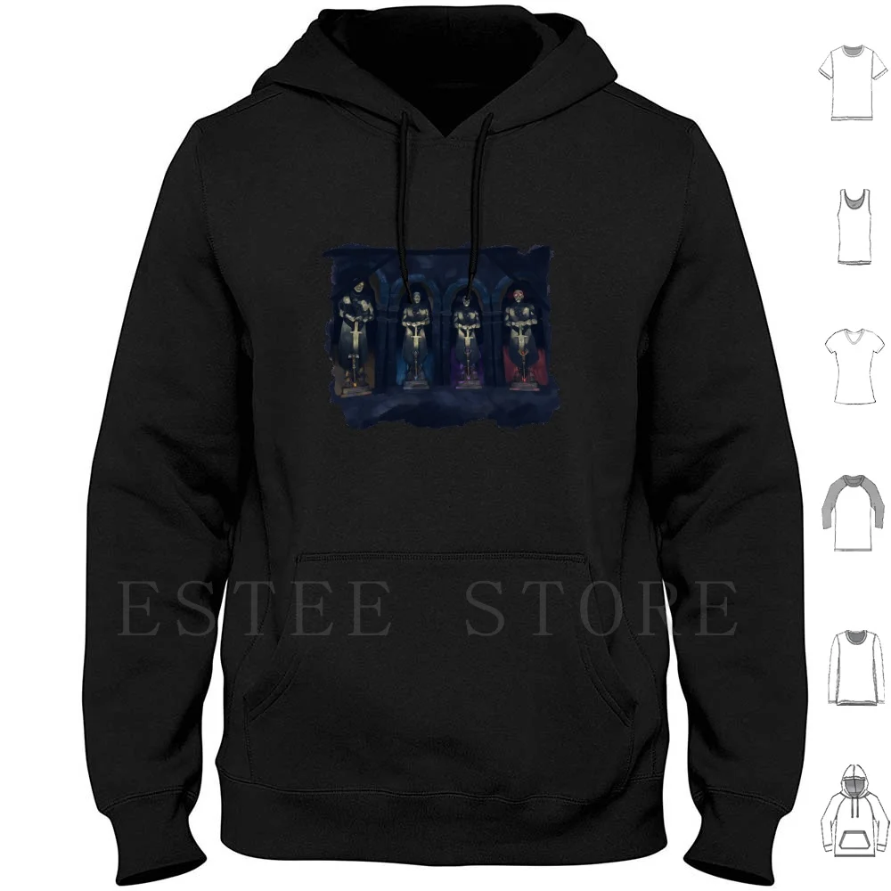 Follow The Steps Hoodie Long Sleeve Black Ops Zombies Origins Video Game Game Colors Staffs Staff Statue Statues Swords