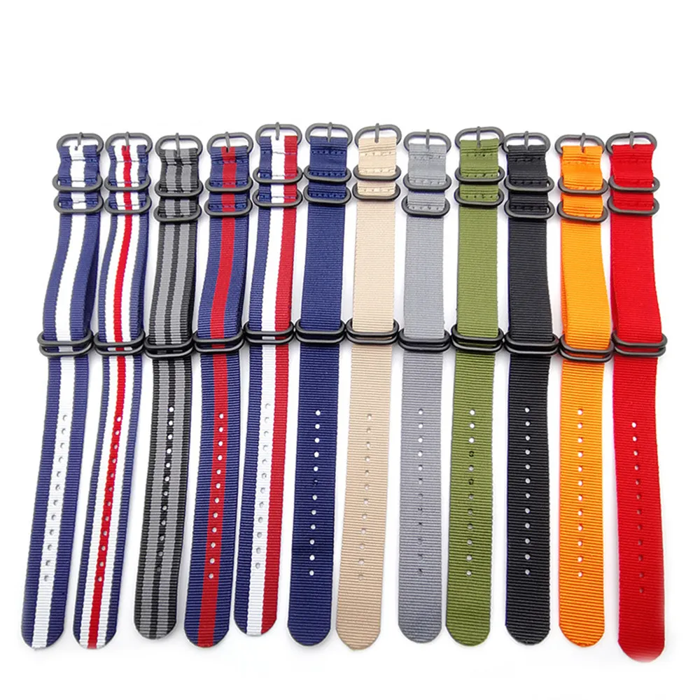 

Nylon Strap 18mm 20mm 22mm 24mm NATO ZULU Weave Canvas Thicken Ring Buckle Watch Band Men Women Sport Wrist Bracelet Accessories