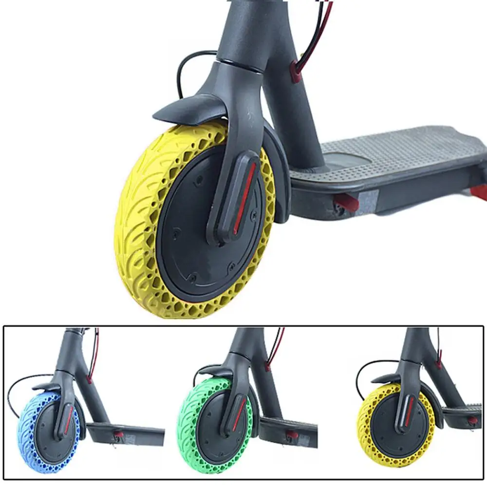 

8.5 Inch Honeycomb Solid Tires Universal Electric Scooter Wear-Resistant Shock-Absorbing Pattern Tires Shock Rubber Colorful