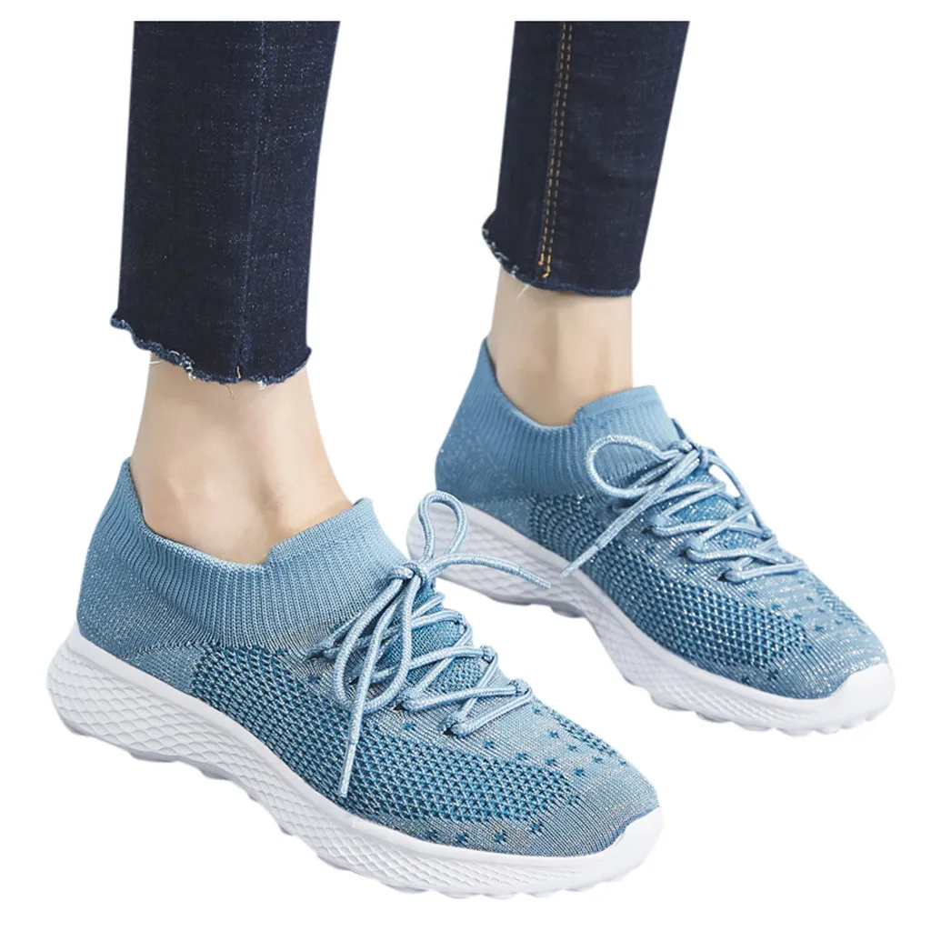 Женская износостойкая прогулочная обувь носки кроссовки сетчатые слипоны без