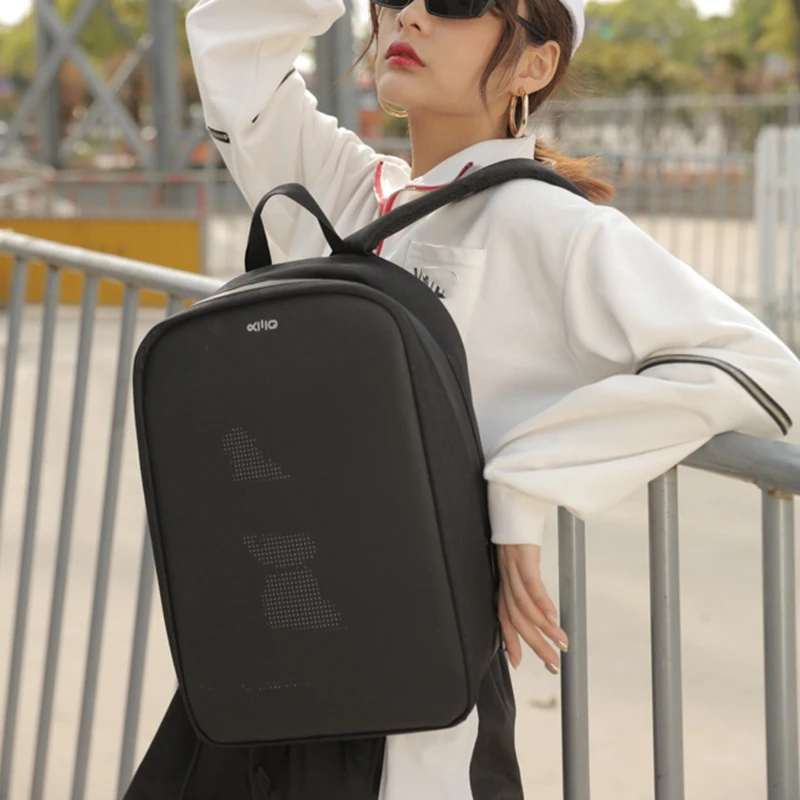 

KWQ LED Screen Dynamic Advertising Backpack Wifi APP Control Light Backpack Outdoor Walking Billboard Backpack Computer BackpacK