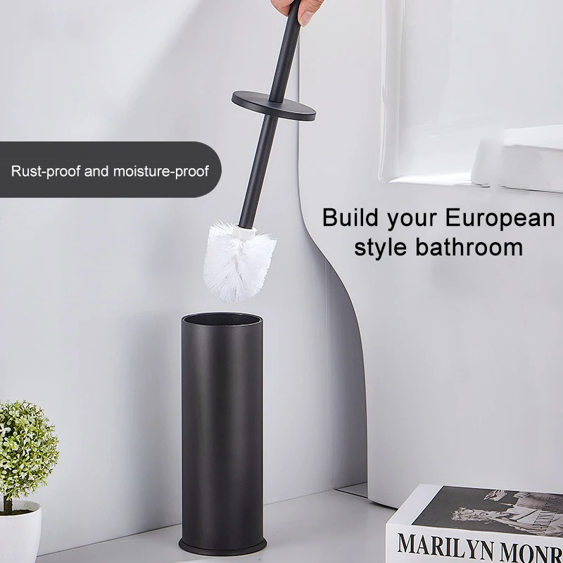 2 pcs bathroom accessories toothbrush holder long handle toilet brush with base aluminum toilet cleaning brush set household free global shipping