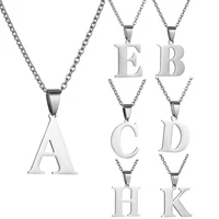 26 alphabet letters a z name pendant stainless steel necklace initial minimalist necklaces for men women fashion gifts wholesale