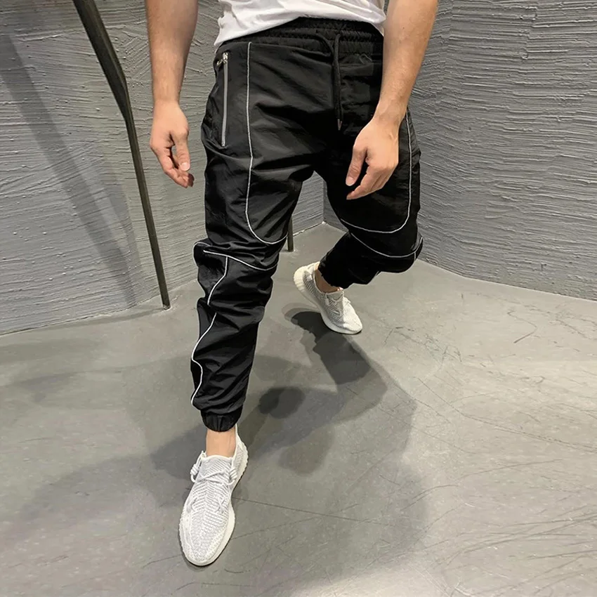 

Sport Pants Men Jogging Pants Elastic Waist Outdoor Sportswear Reflective Casual Trousers Training Pants Male Fitness Gym Pants