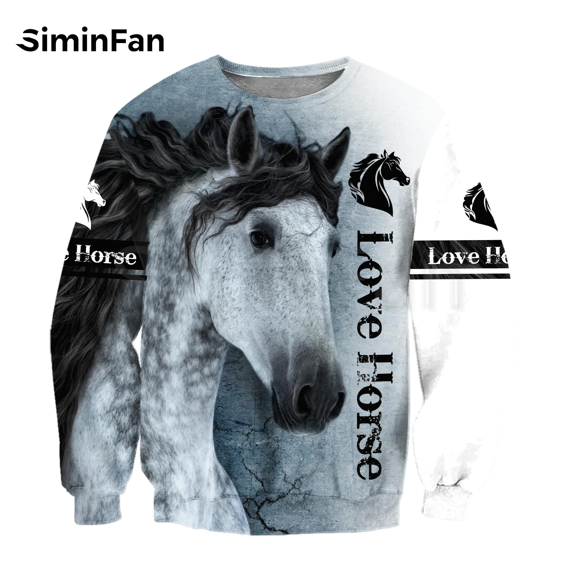 Мужские толстовки с 3D принтом Love Horse художественная Повседневная Толстовка