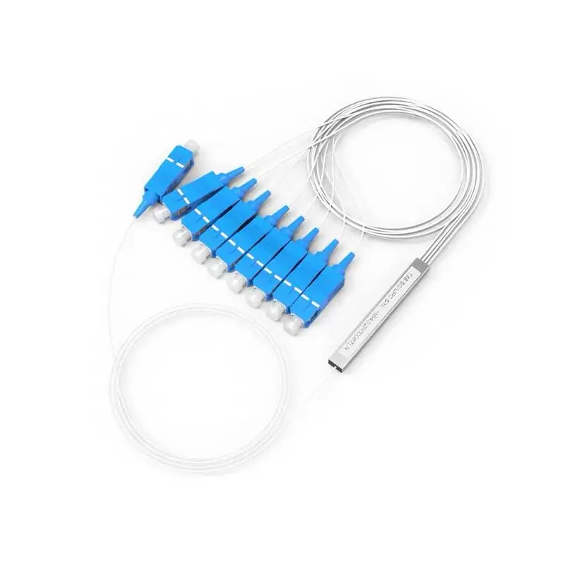 5 шт./лот 0 9 мм стальной трубчатый волоконно оптический PLC сплиттер 1x8 SC/UPC Mini Blockless
