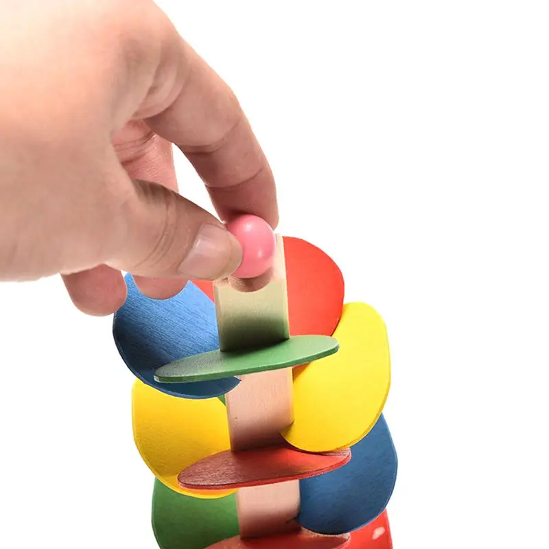 Деревянные игрушки для детей красочные строительные блоки мячи дерева беговые