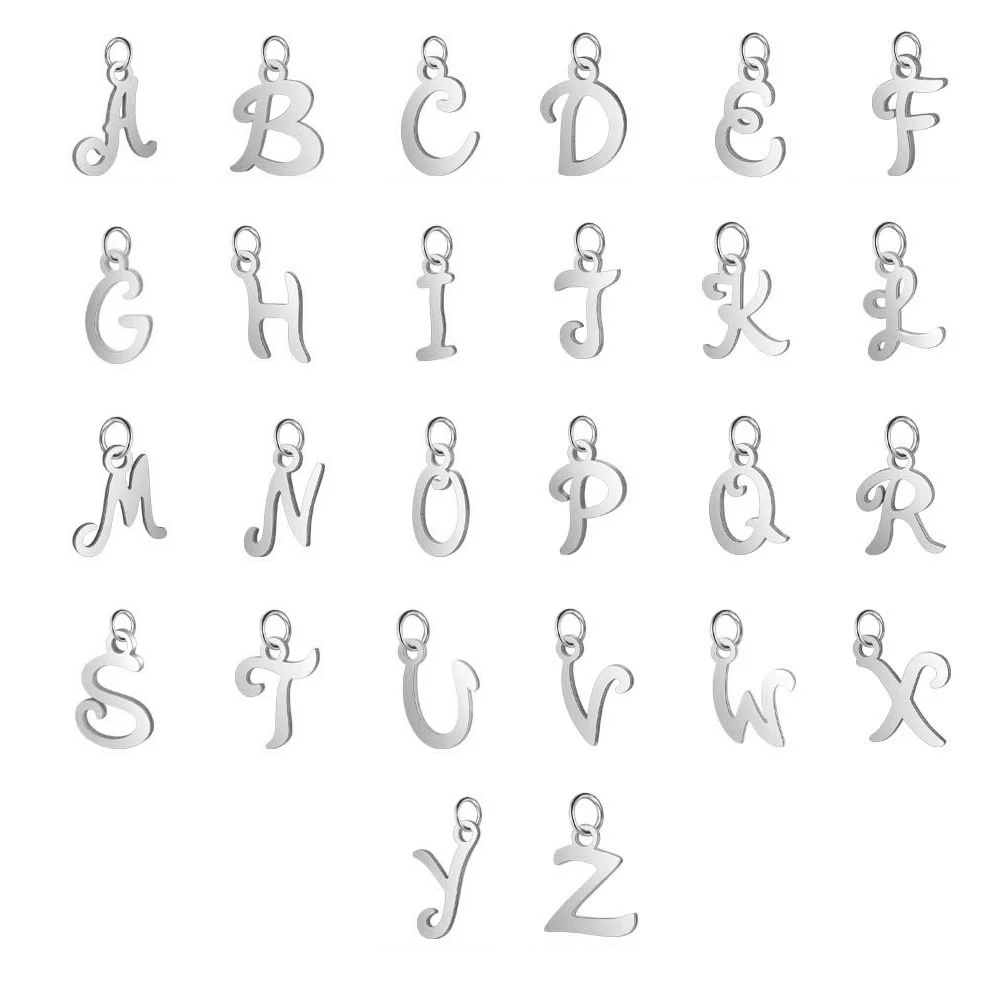 Semitree 5 шт. из нержавеющей стали 26 букв Очаровательная подвеска алфавит от A до