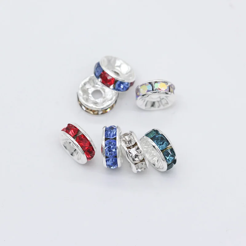 Серебряные металлические стразы из чешского хрусталя разные цвета 6 мм 8 поделки