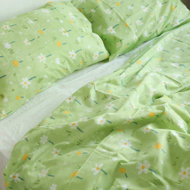 

235cm flower green garden style pure cotton fabric bed sheet, bed cover, pillowcase, all cotton bedding fabric