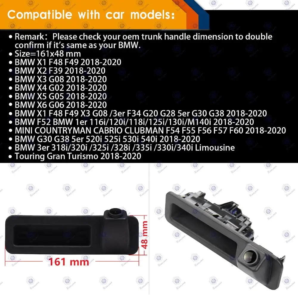 Камера заднего вида HD 1280x720p для BMW X1 F48 /BMW 1er F20 F21 3er F30 F35 5er F10 2018 2019|Камеры авто| |