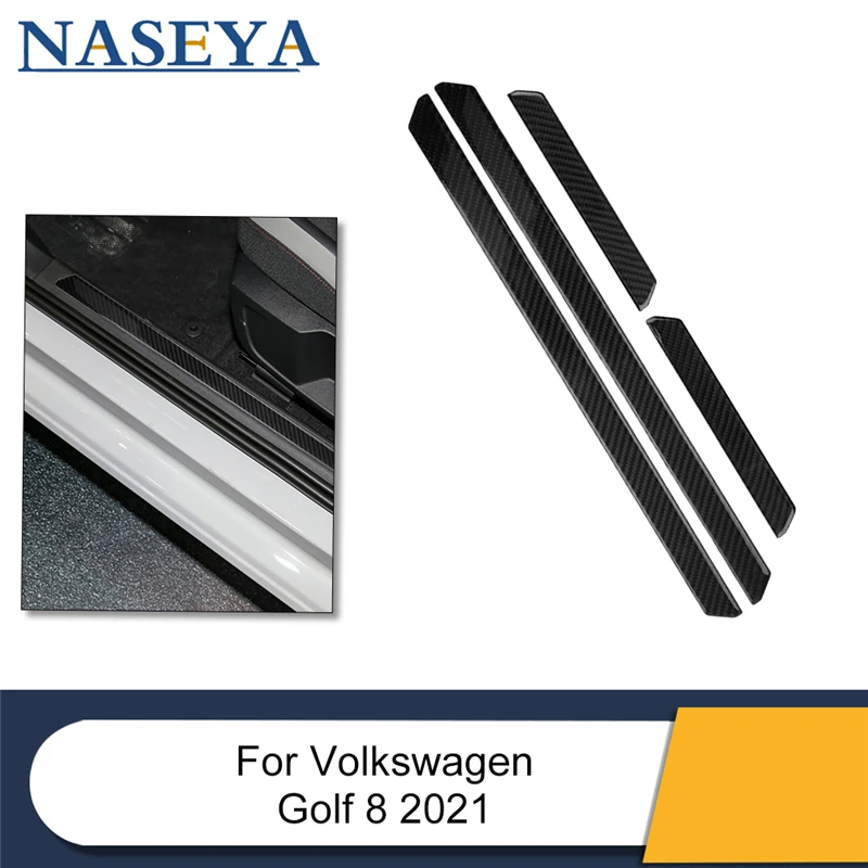 

Автомобильная наклейка для Volkswagen VW Golf 8 MK8 GTI 2021, отделка пороговой панели двери автомобиля, наклейка, наклейка из углеродного волокна, автомо...