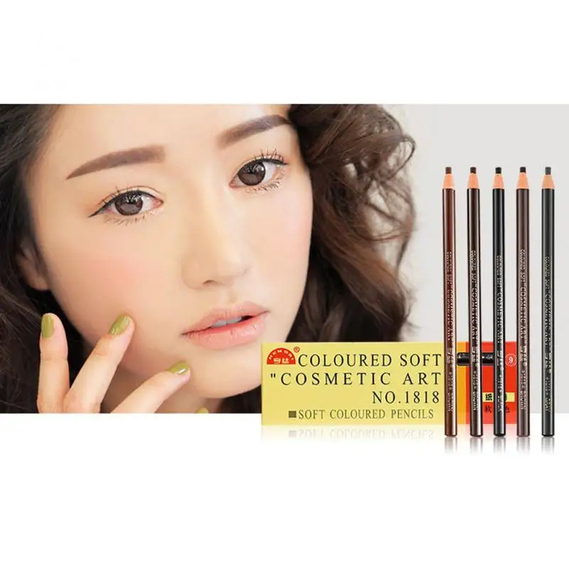 1 ШТК Карандаш для бровей и подводки водостойкий постоянный макияж глаз темно-коричневый черный профессиональный женщин.