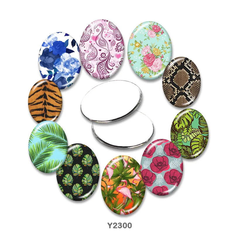 

plant Oval glass cabochon 13x18mm/18x25mm/30x40mm flat back Making findings TRY2300
