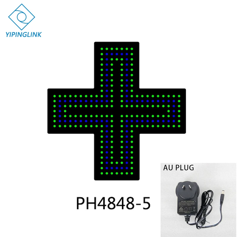 PH4848-5-AU PLUG Зеленый синий светодиодный знак Креста высокой яркости маленький размер 48*48 см медицинский магазин Неоновый крест Крытый крест доска - Мощность в ваттах: PH4848-5-AU PLUG