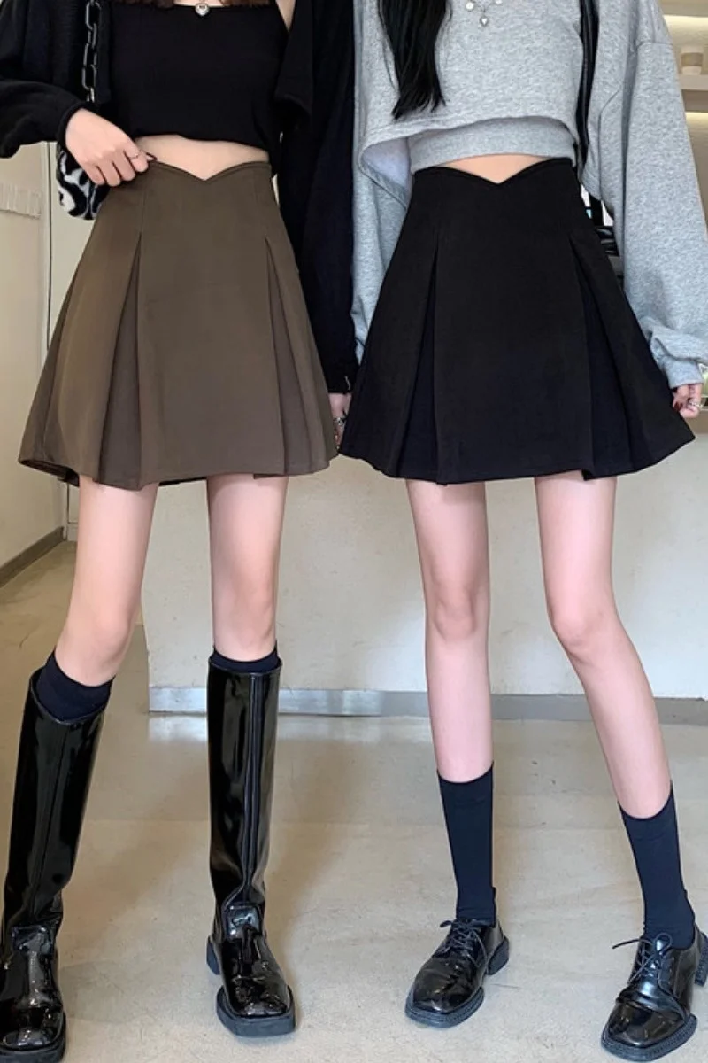 Юбка-трапеция весна-осень 2021 Новая женская плиссированная короткая юбка из