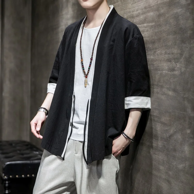 

japons dos homens quimono tradicional samurai traje japons camisa blusa de roupas haori yukata masculino jaqueta zz0002